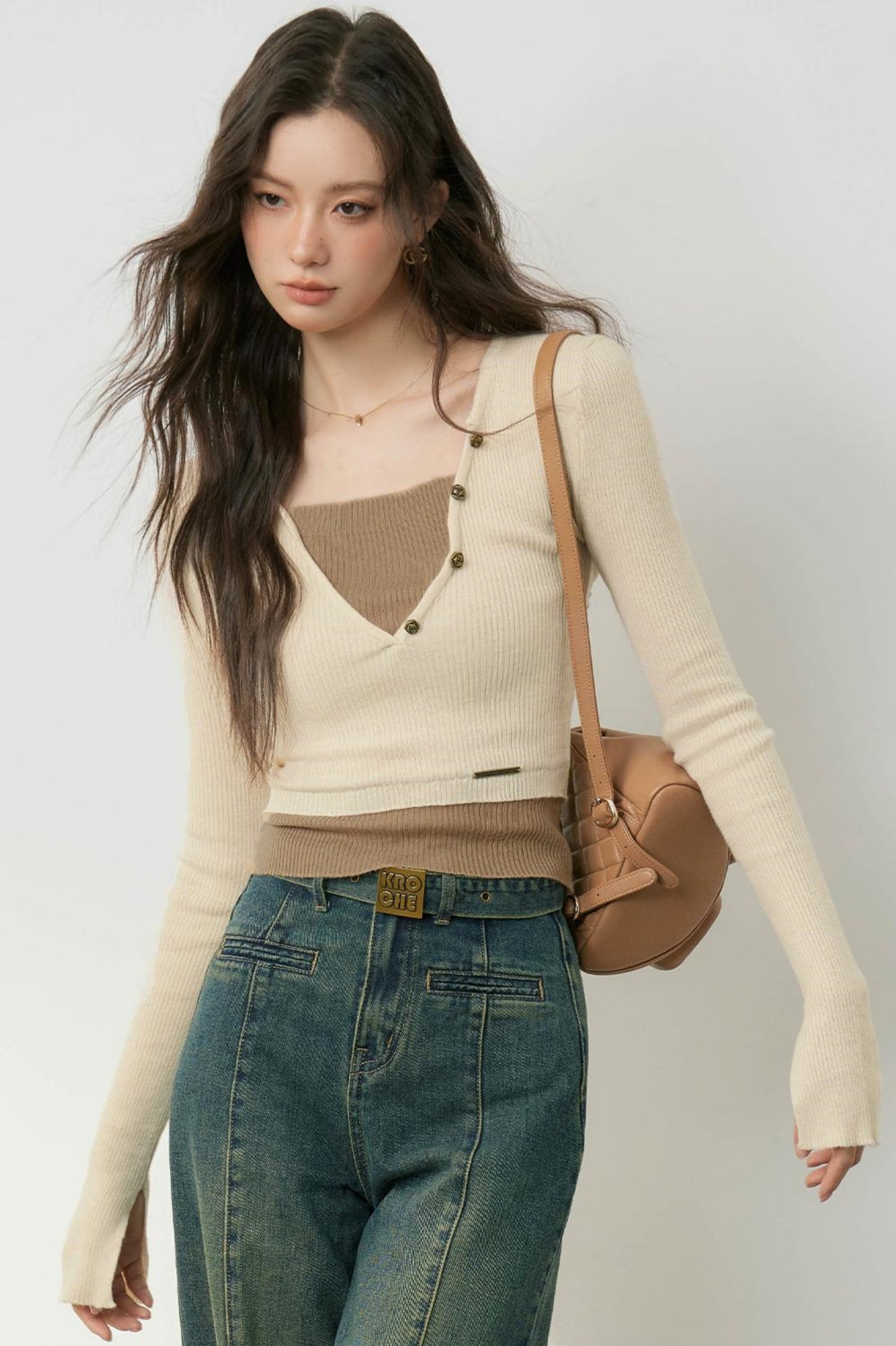 Color-block Knit Top