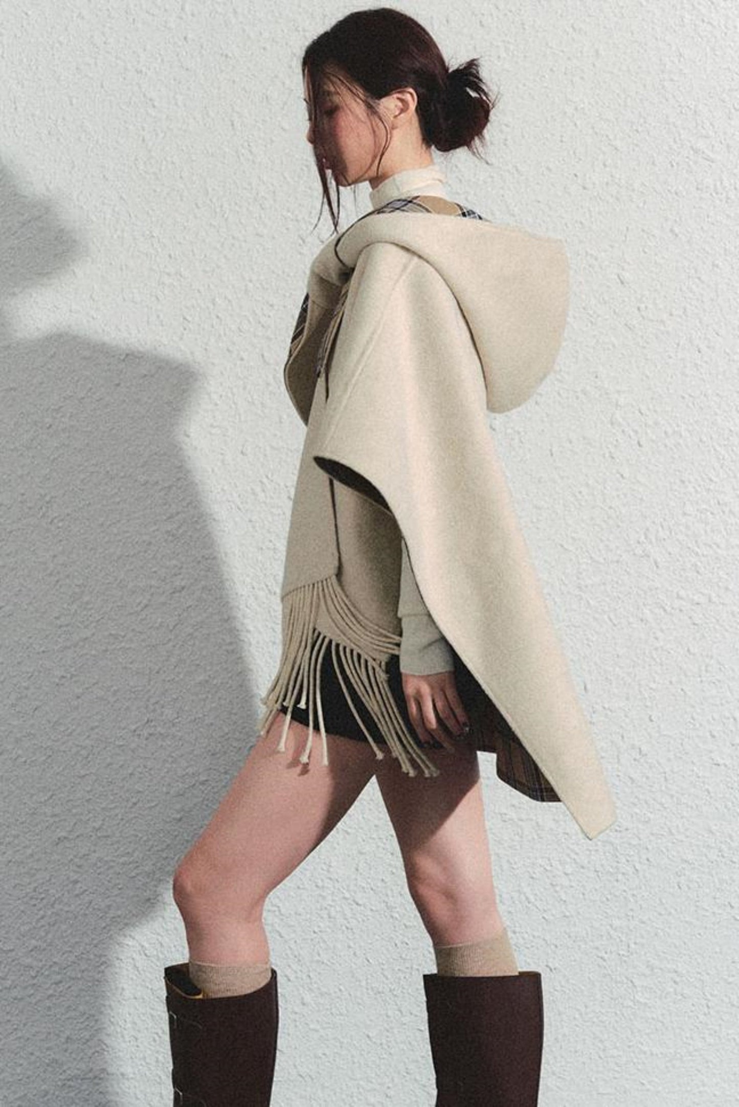 Khaki High-Waist Shorts