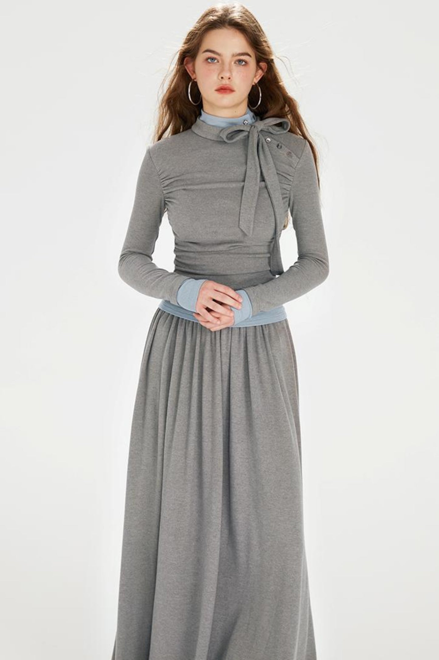 Color Clash Drawstring Dress