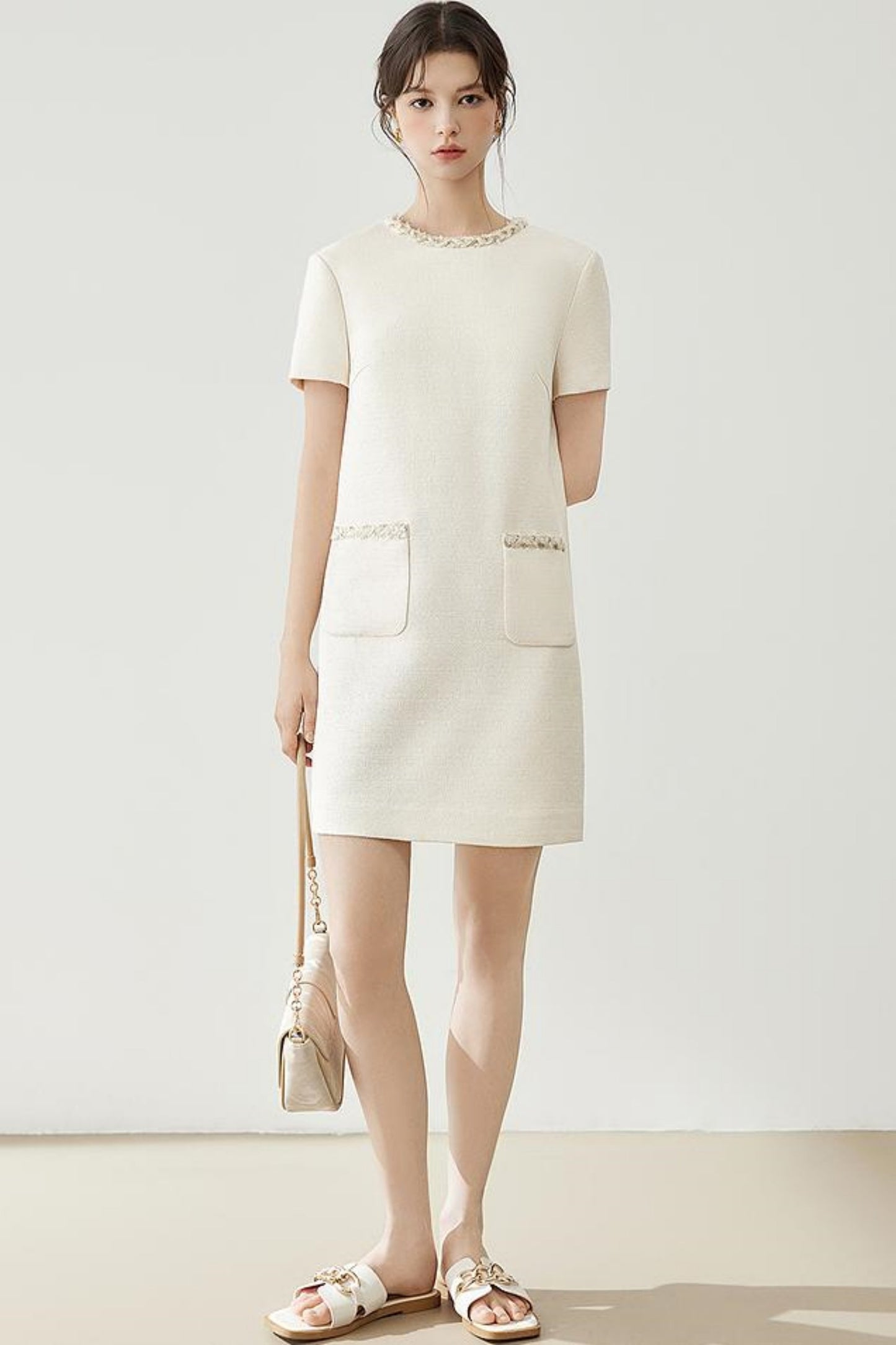 Gold Breeze Short-Sleeve Dress