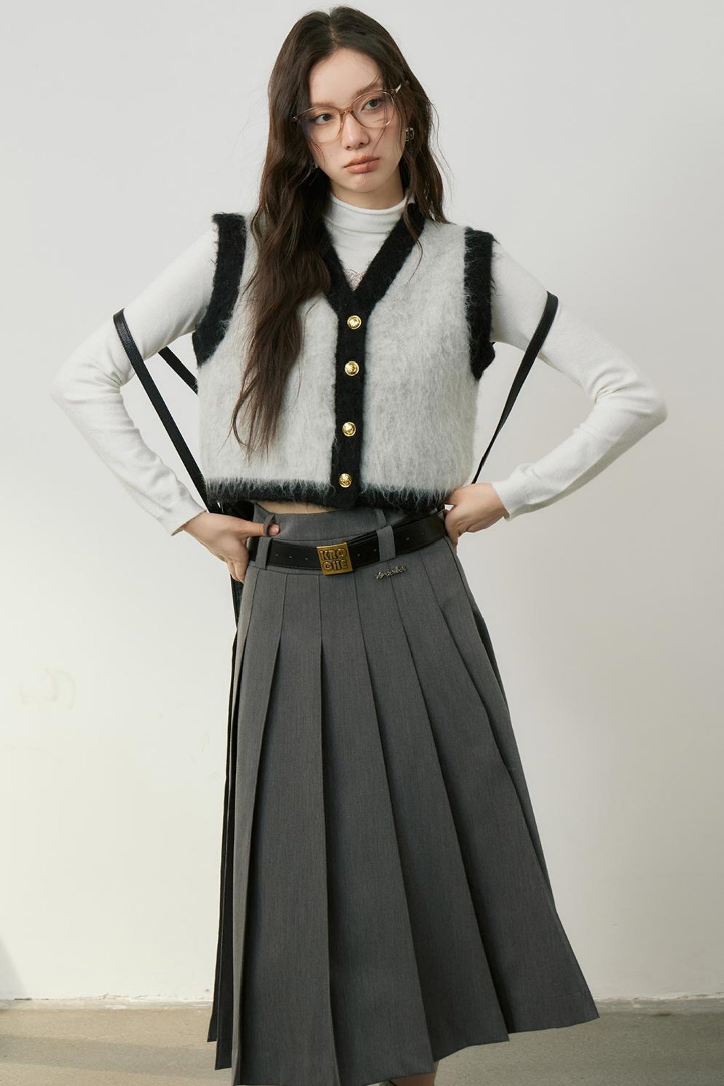 High Waist Pleated Skirt