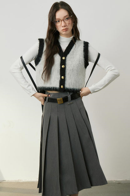 High Waist Pleated Skirt