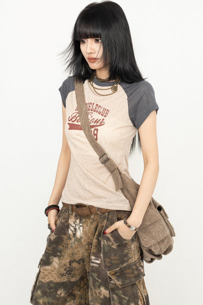 Vintage Color Block Tee