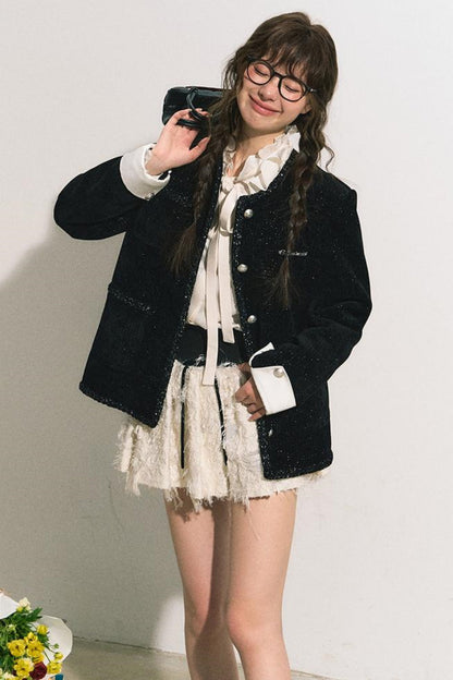 Ruffle Collar Bow Blouse Shirt