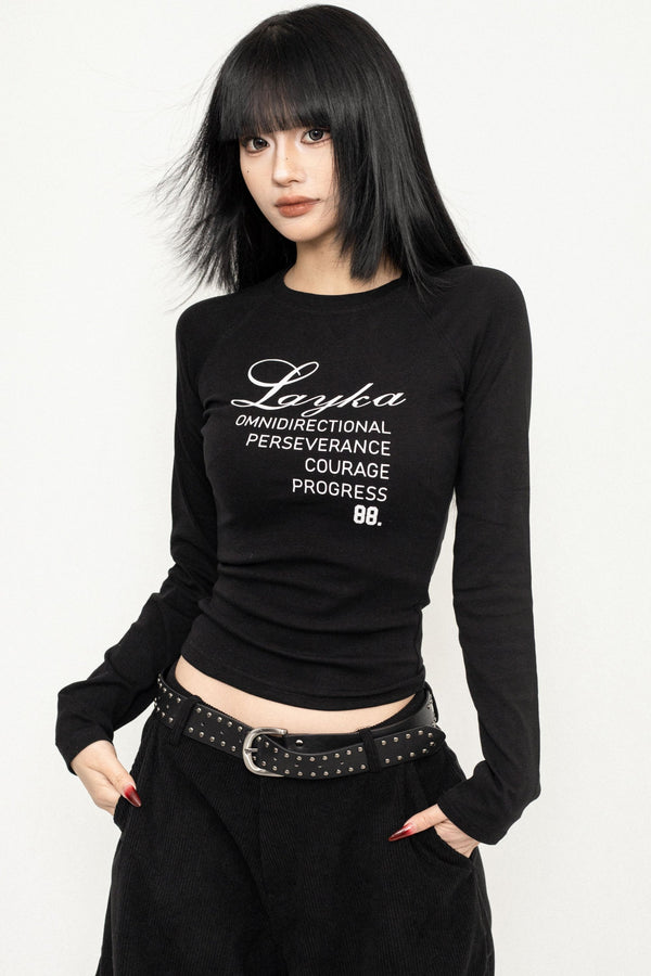 Chic Black Long Sleeve Tee