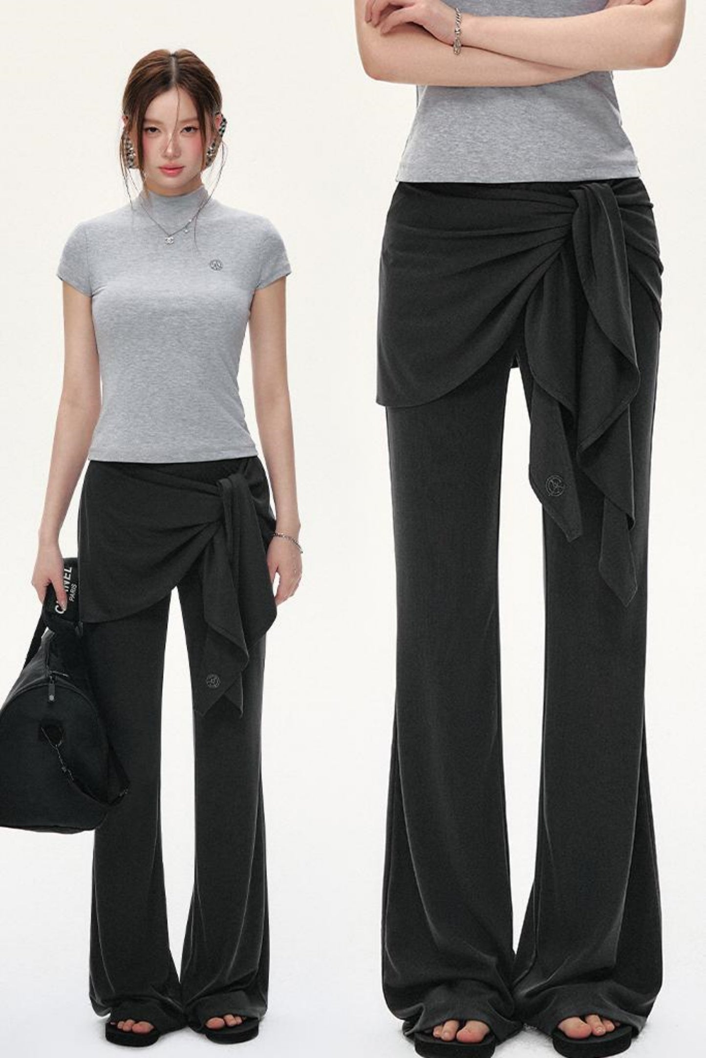 Tied Knit Slouchy Pants