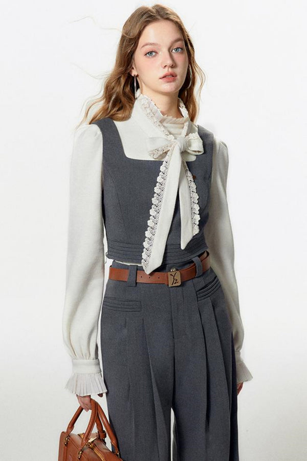 Pleated Knit Tank & Pants Set-Up