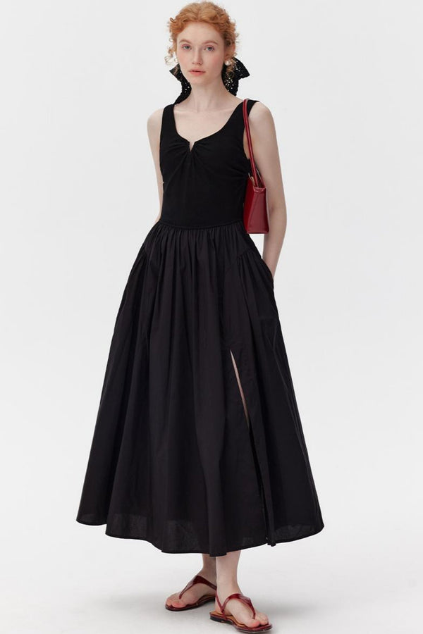 Black Drawstring Tank Dress