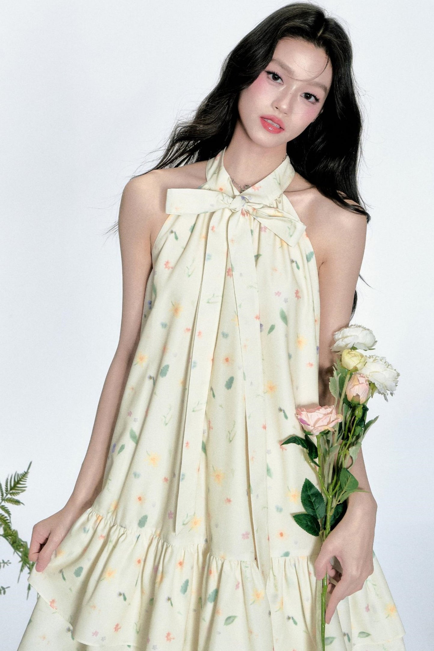 Vacation Floral Bow Dress