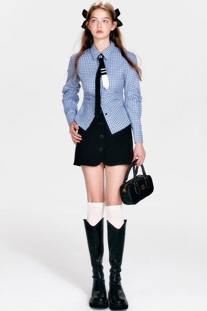 Vintage Plaid Skirt Set-Up