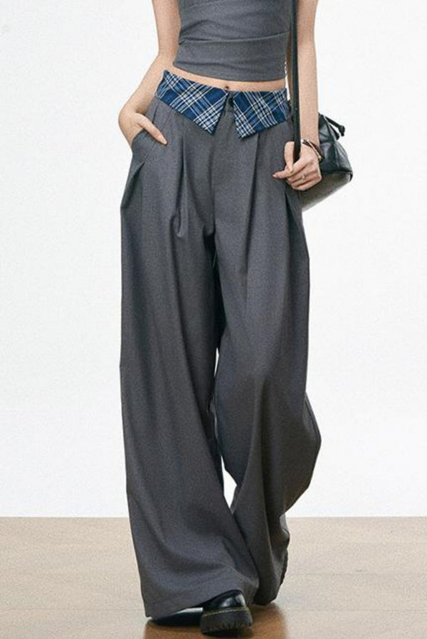 Spliced Camisole Wide-Leg Pants Set-Up