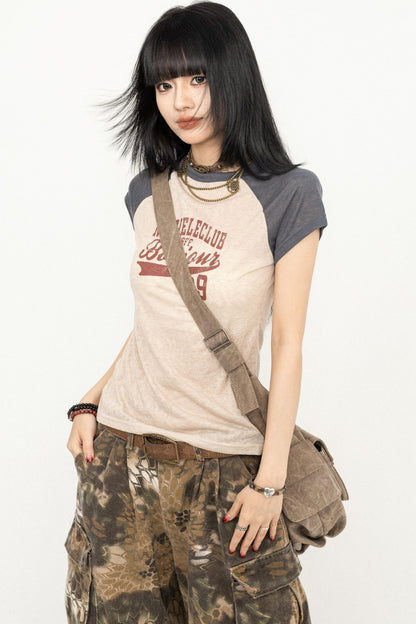 Vintage Color Block Tee