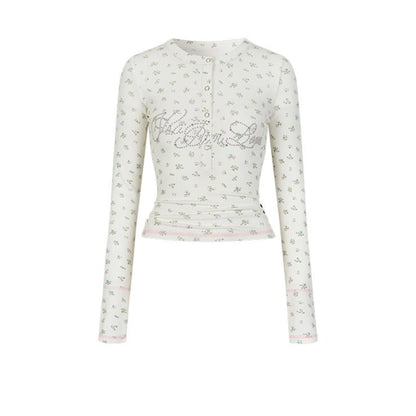 Floral Design Long Sleeve T-Shirt