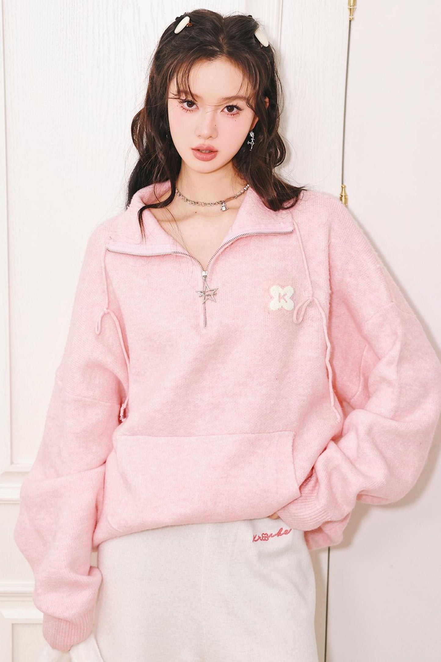 Sculptured Polo Neck Top