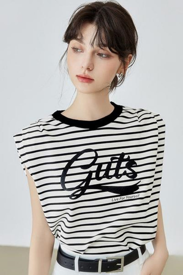 Striped Letter T-Shirt