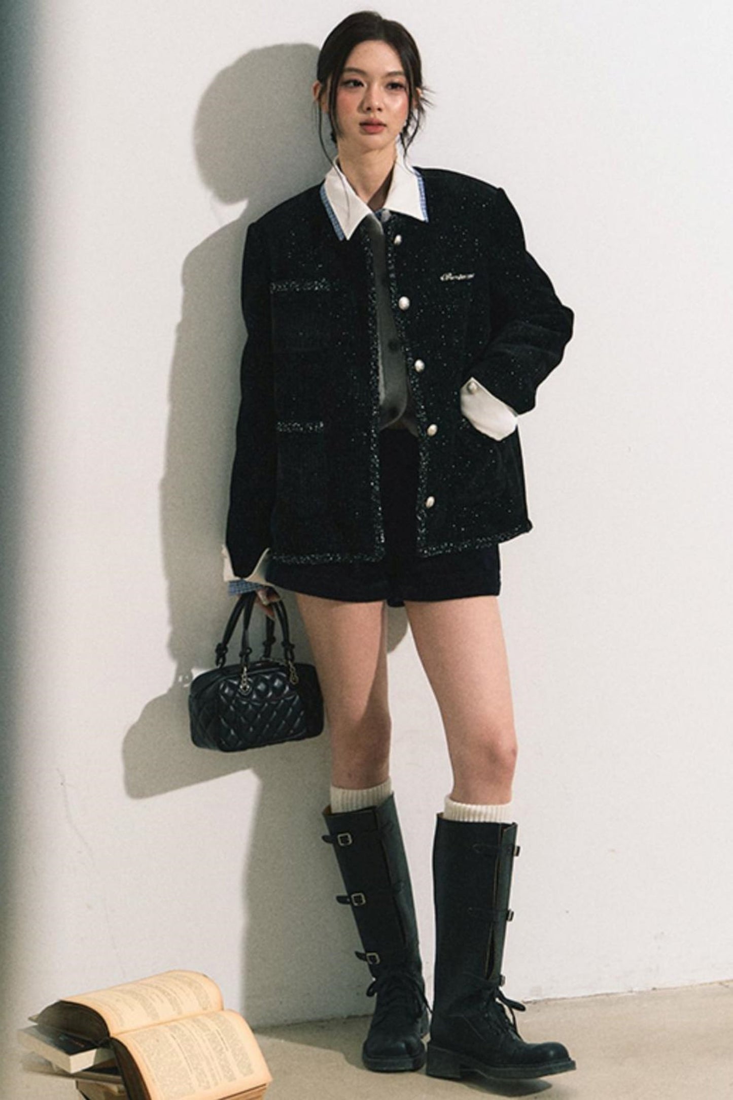 Fake Layered Shirt Sweater