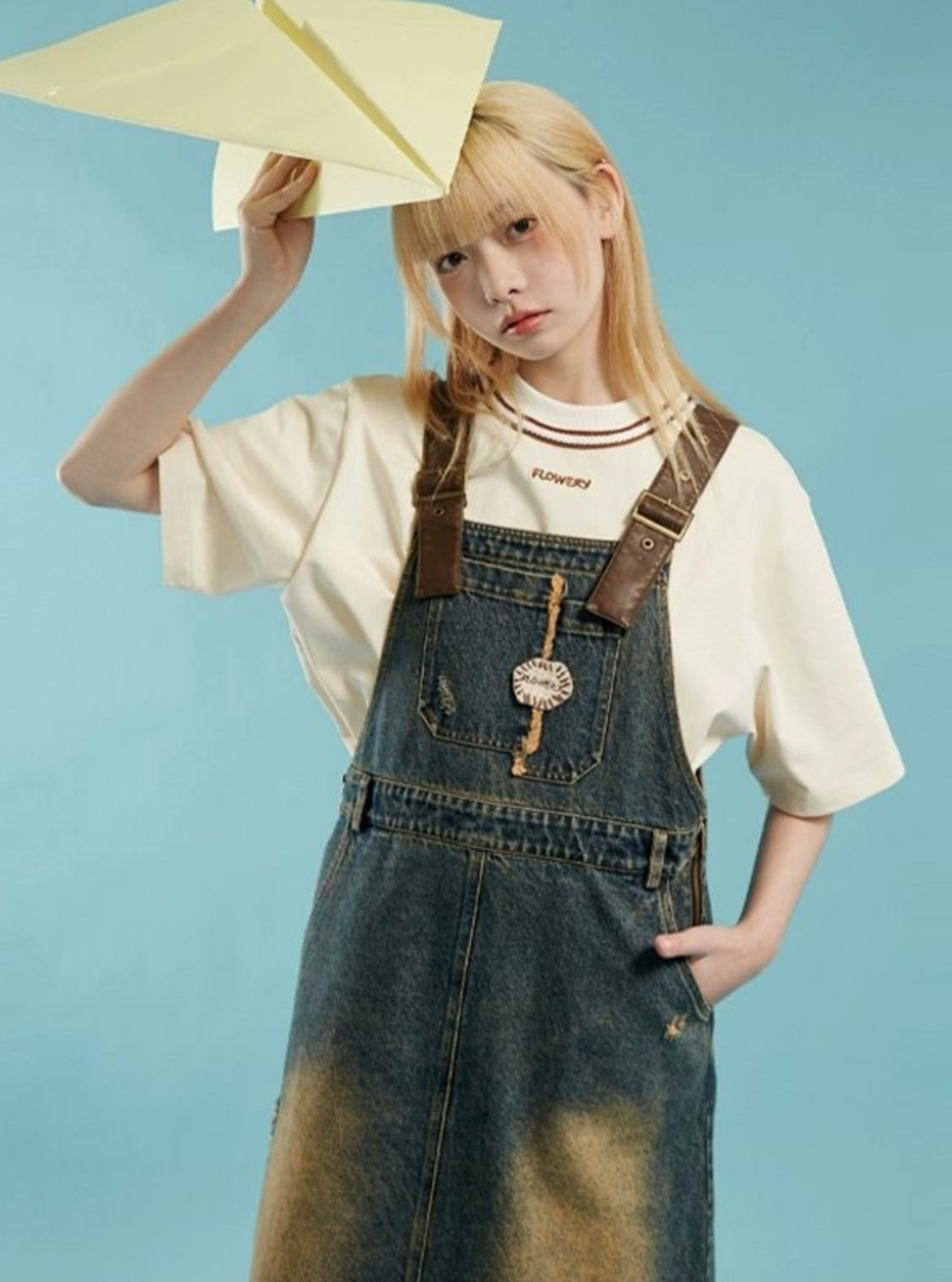 Adventure Diary Denim Strap Dress