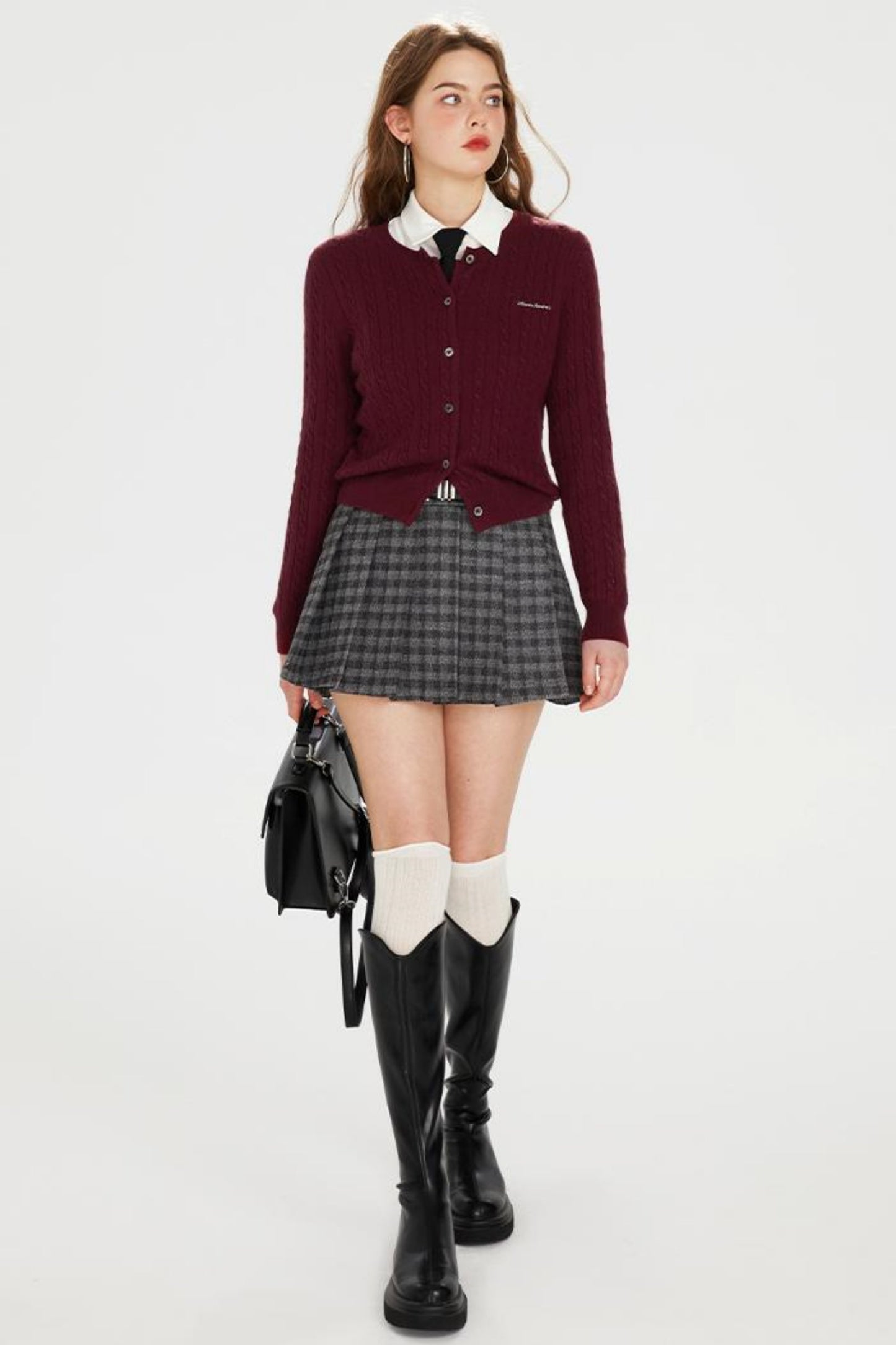 Dark Red Knit Polo T-Shirt