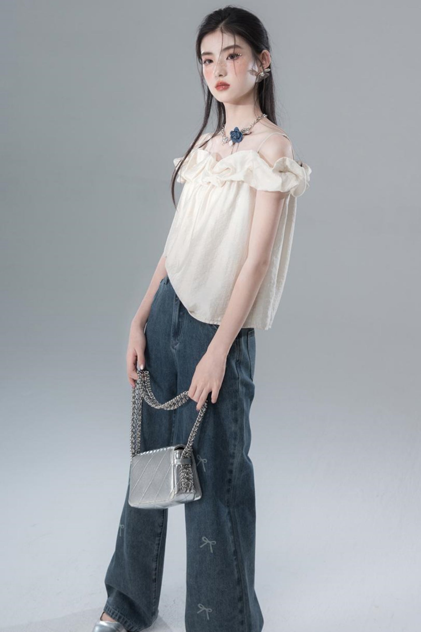 Vintage Bowtie Jeans Pants