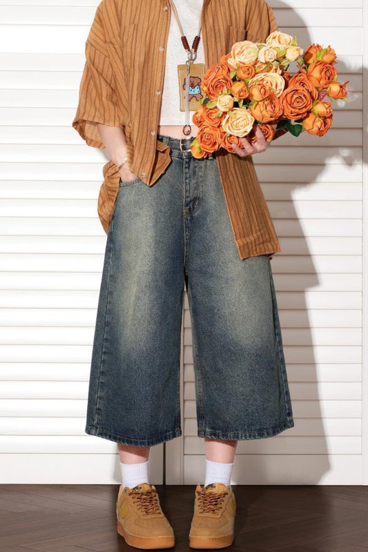 Vintage Denim Washed Shorts