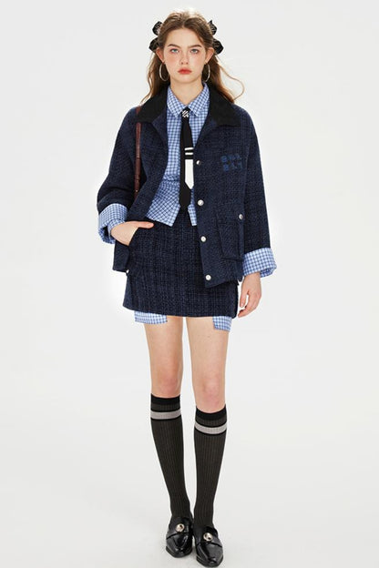 Chic Embroidered Tweed Jacket Set-Up