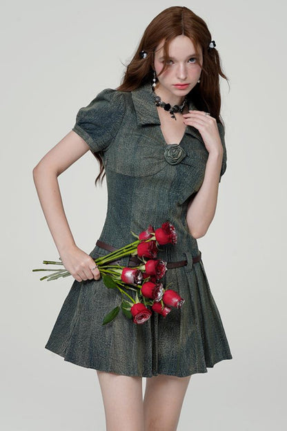 American Retro Denim Dress