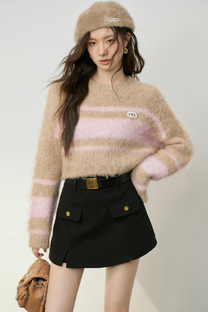 Cozy Color Block Knit Sweater