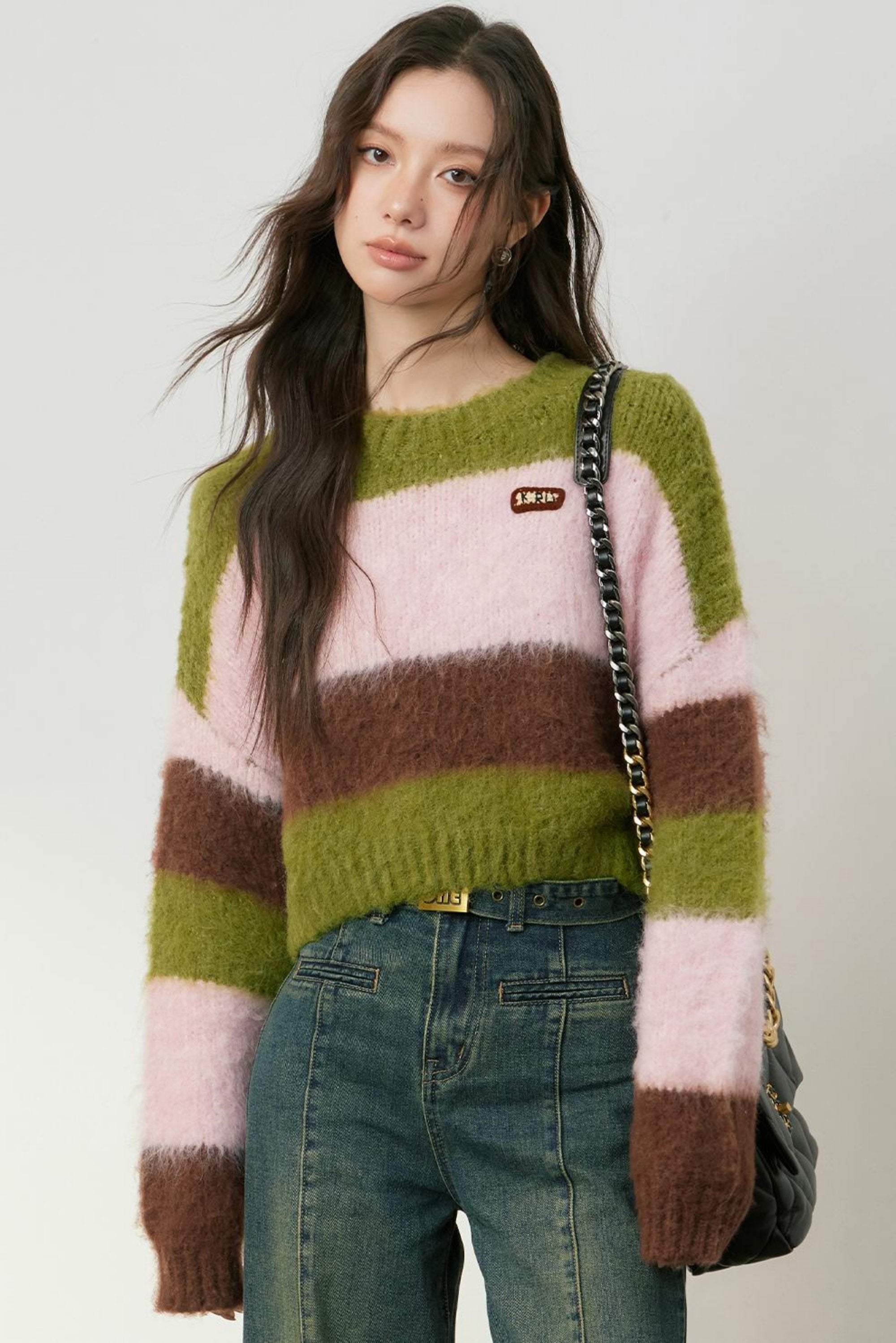 Cozy Color Block Knit Sweater – UrbanSheek