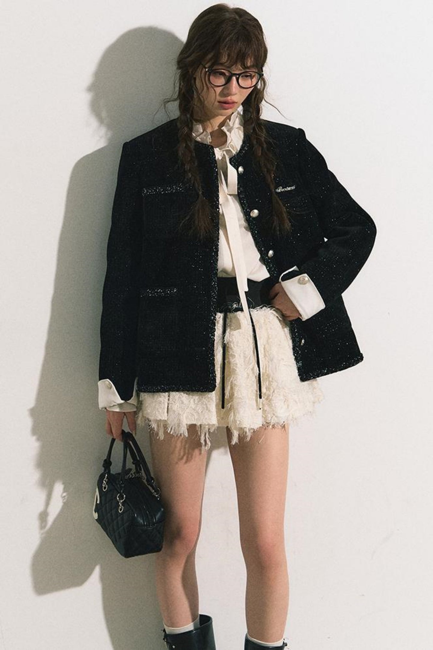 Ruffle Collar Bow Blouse Shirt