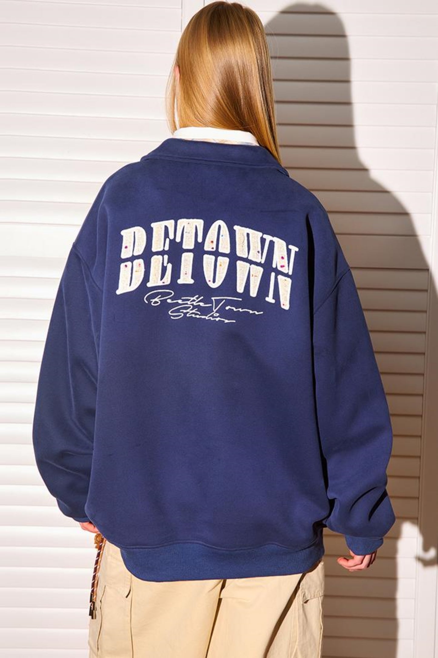 Semi Zip Embroidered Tops