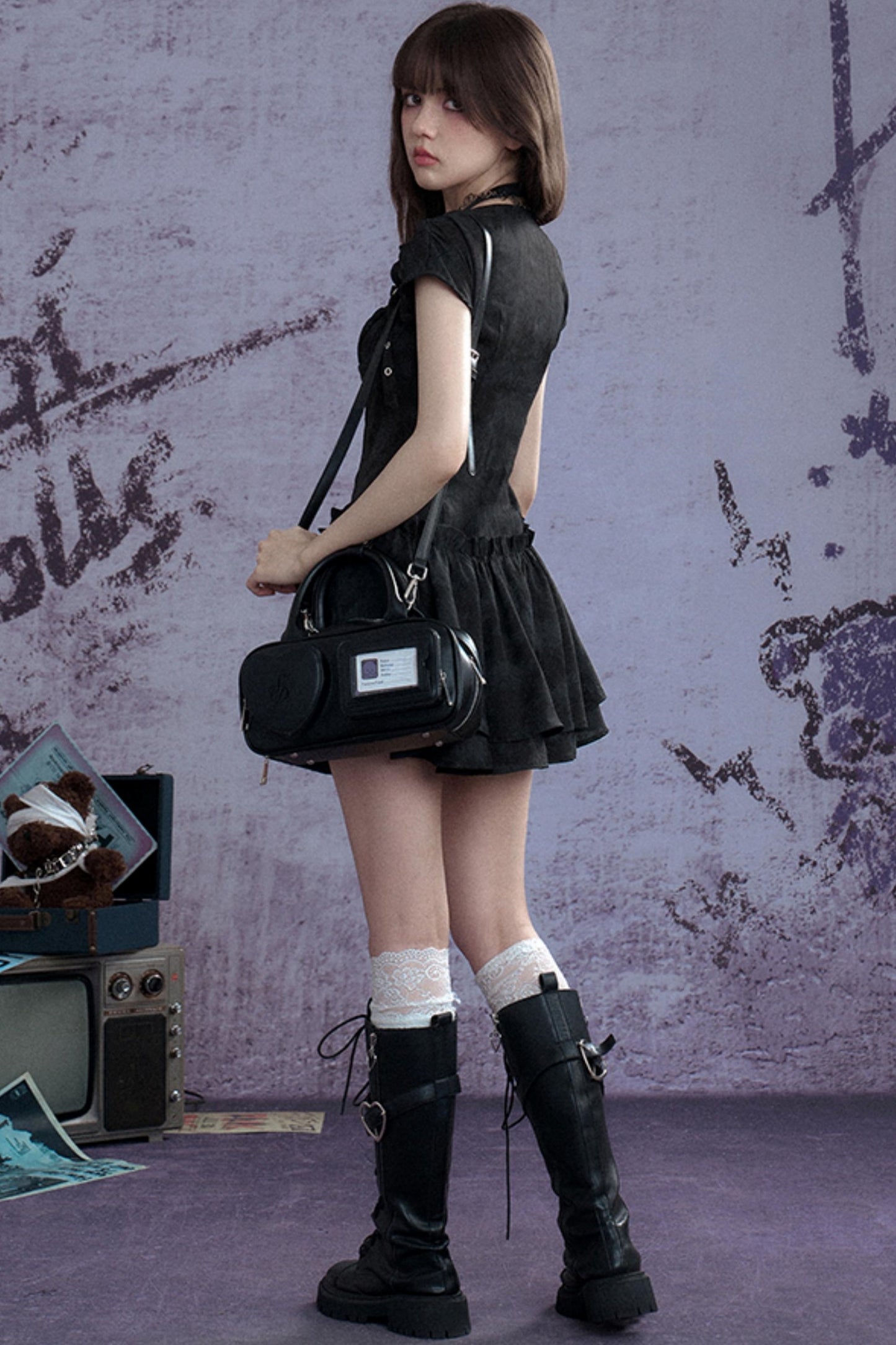 Coolred Peplum Drawstring Dress