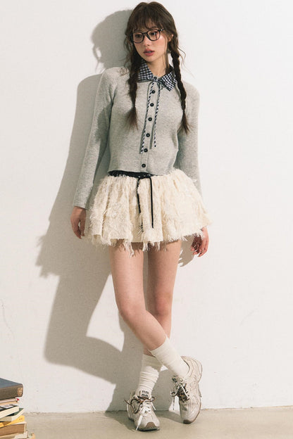 Slim Gray Knit Cardigan