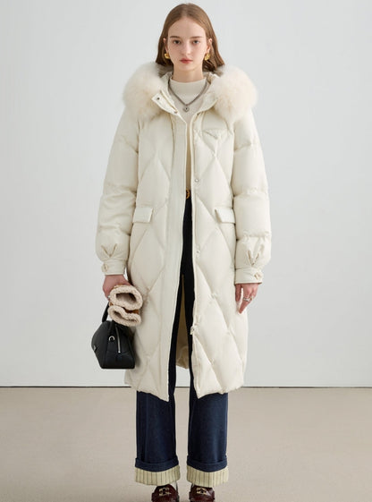 Fur Collar Hooded Thickened Down Jacket