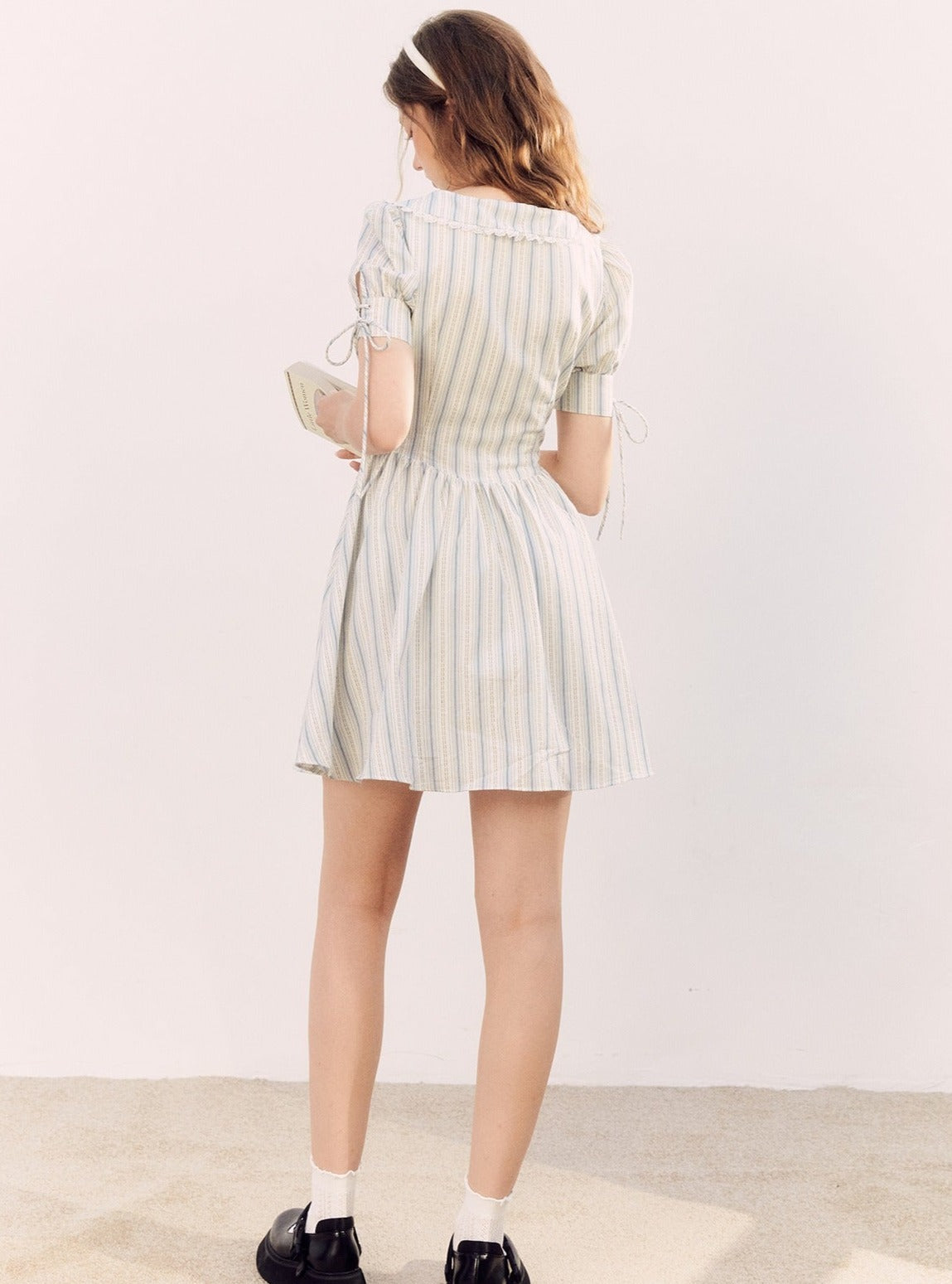 Striped short-sleeved shirt Dress