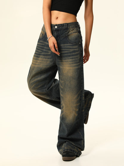 Maillard washed loose casual jeans pant