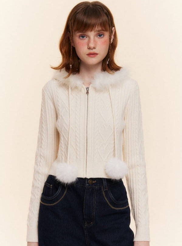 Knitted Crop Sweater Cardigan Coat