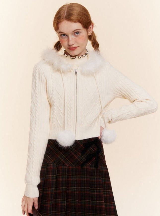 Knitted Crop Sweater Cardigan Coat