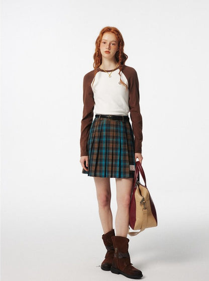 American preppy pleated skirt sets