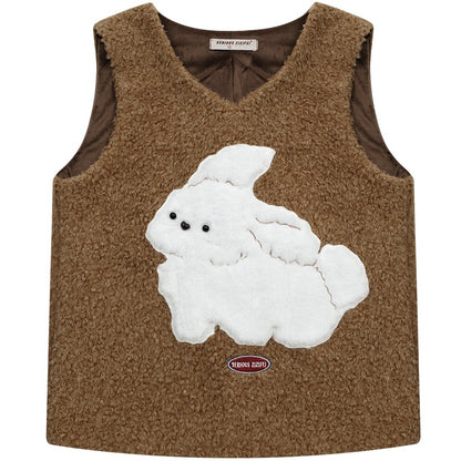 american retro rabbit sweater coat