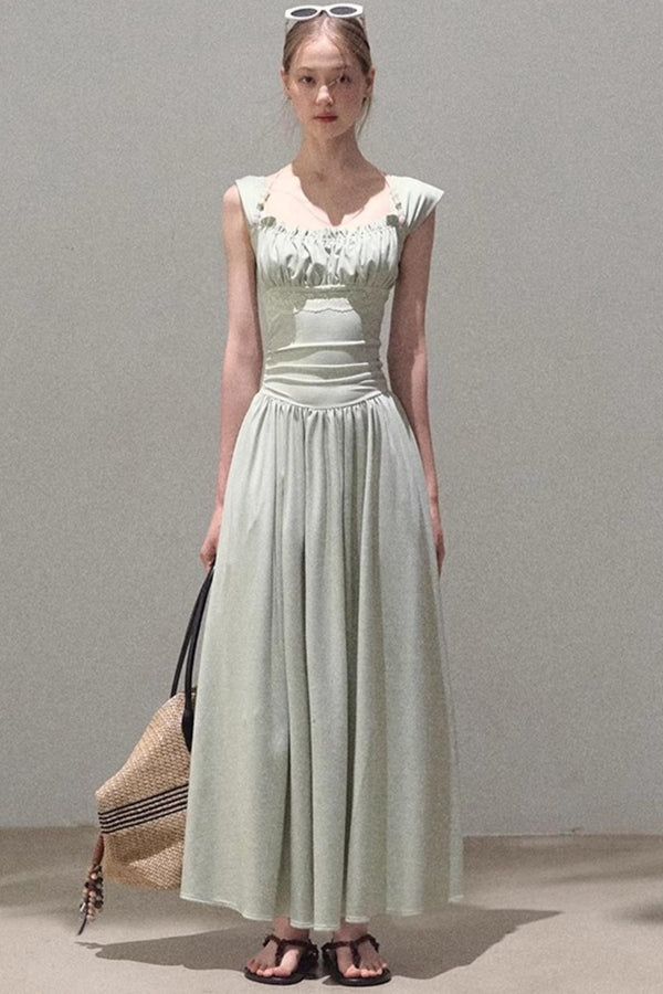 Square Neck Halter Knit Dress