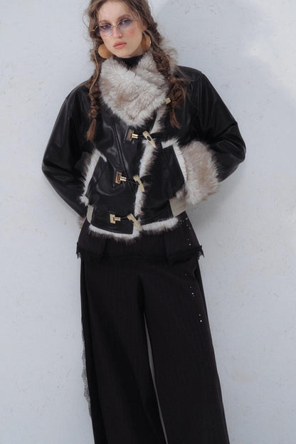 Vintage Patchwork Leather Jacket