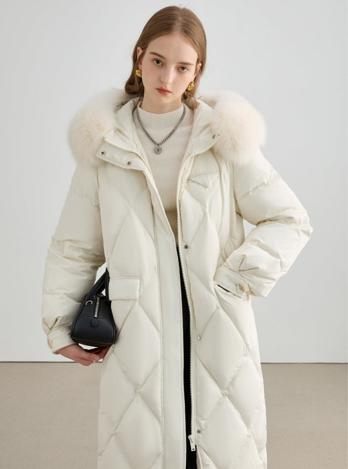 Fur Collar Hooded Thickened Down Jacket