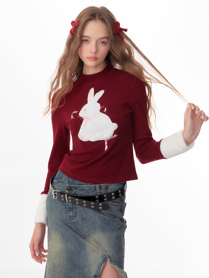 Amerikaner Vintage Bunny Weihnachtspullover