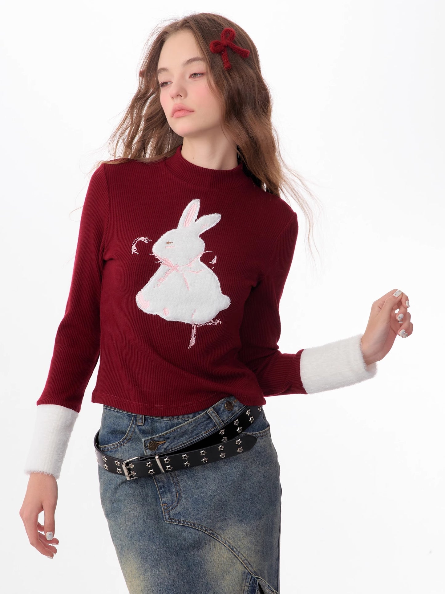 Amerikaner Vintage Bunny Weihnachtspullover