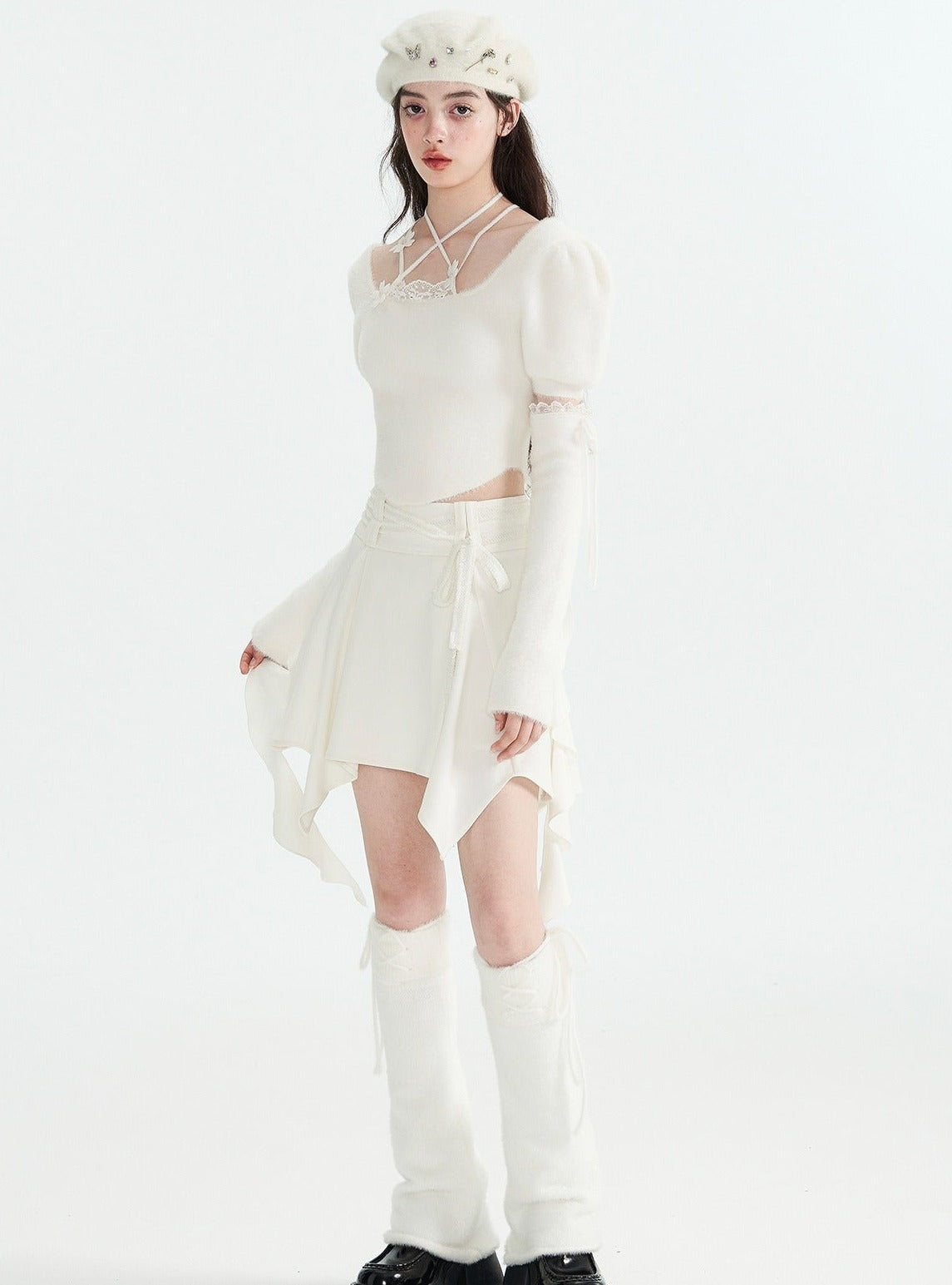 Mink fur pure desire sleeve knit dress