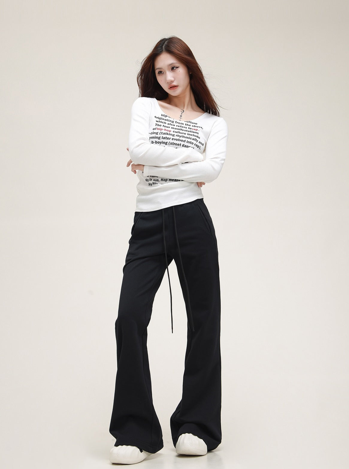 American Casual Pants Slim Slightly Flared Pants