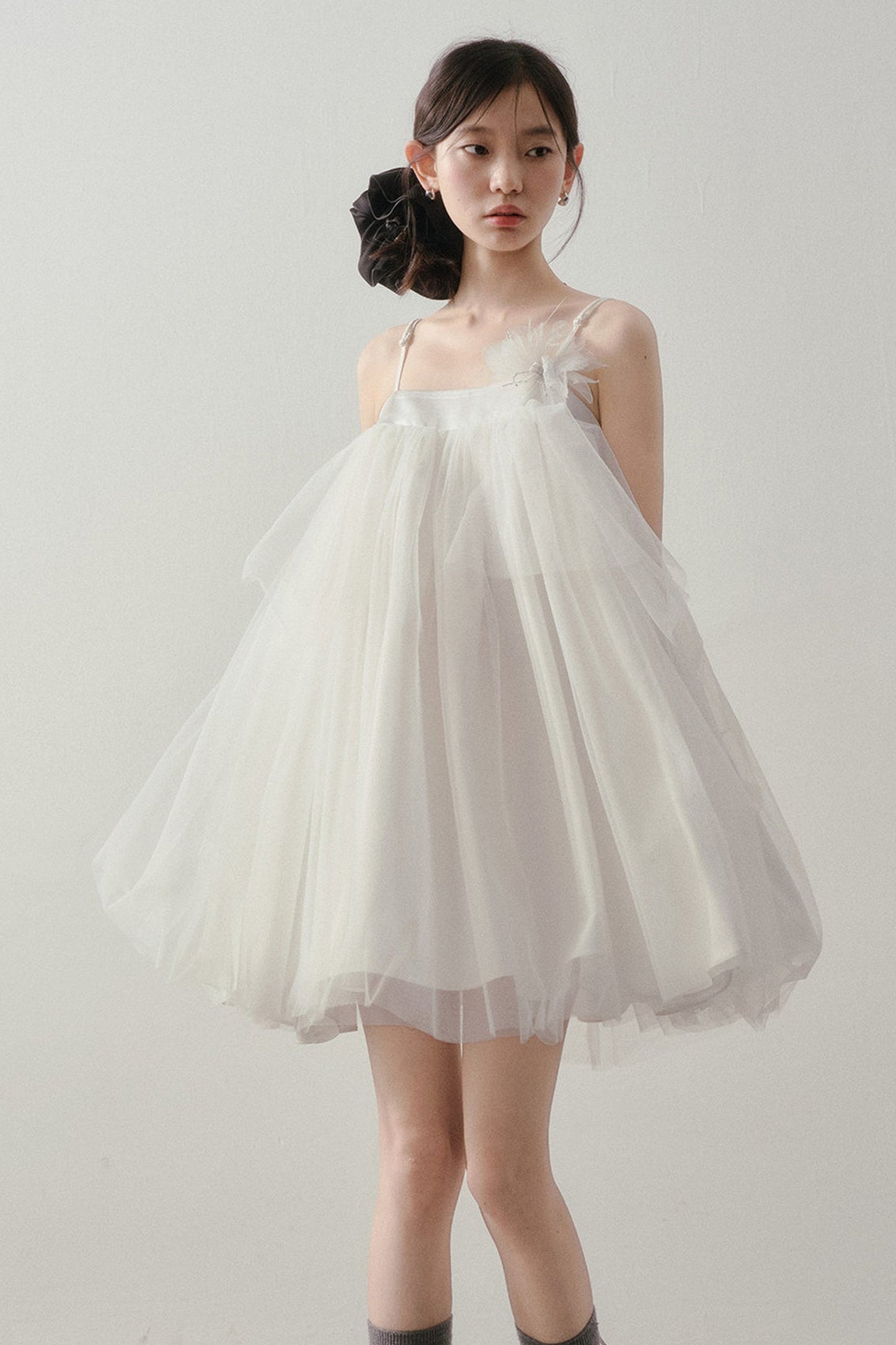 Layered Tulle A-Line Puff Dress
