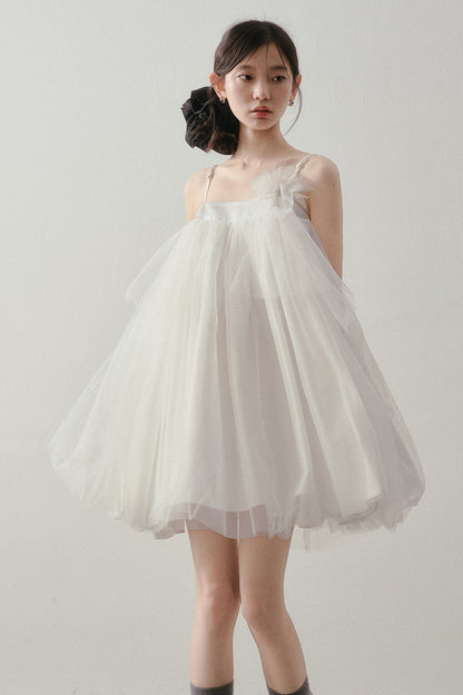 Layered Tulle A-Line Puff Dress