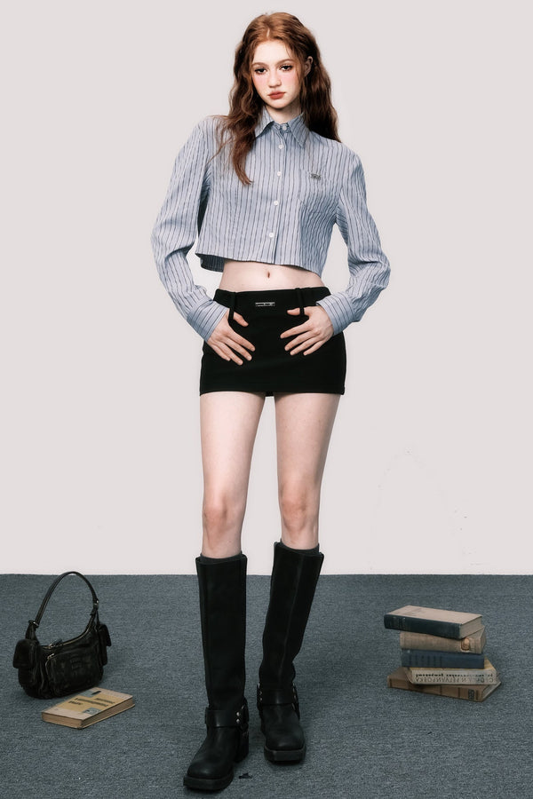 Loose Fit Striped Long-Sleeved Shirt