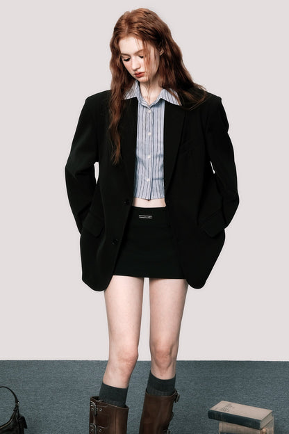Loose Fit Striped Long-Sleeved Shirt